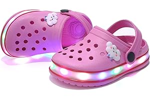VIYEAR Kids Boys Girls LED Clogs Cute Lightweight Summer Slippers Garden Beach Sandals