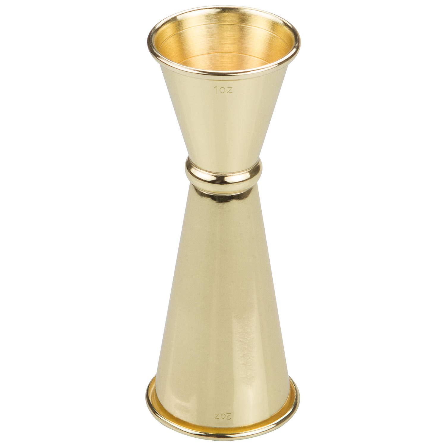 ASelected Stainless Steel Double Cocktail Jigger Japanese Style Bar Jigger Drinks Measure for Spirits 1oz 2oz 1/2oz 3/4oz 3/2oz (Gold)