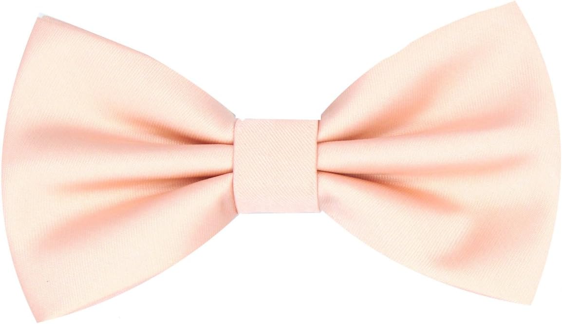 Mens Solid Pre-Tied Bow Tie (Peach-FFF)
