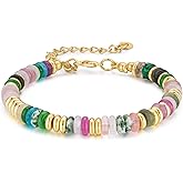 Boho Beaded Bracelets for Women, Colorful Summer Beach Bangle Bracelets, Natural Stone Rainbow Bead Bracelet, Handmade Trendy Fashion Jewelry Gifts