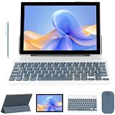 10 inch Tablet with Keyboard 2 in 1 Tablet Android 15 Tablets Include Case Mouse Stylus 6000mAh battery 8GB+32GB Support 1024GB Expandable 10.1" Tableta, 2MP+8MP Dual Camera WiFi-6 Bluetooth Tablets