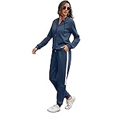 Marvmys 2 Piece Tracksuit for Women Set Zip Up Hoodies Sweatsuits Color Block Jogging Suit with Pockets