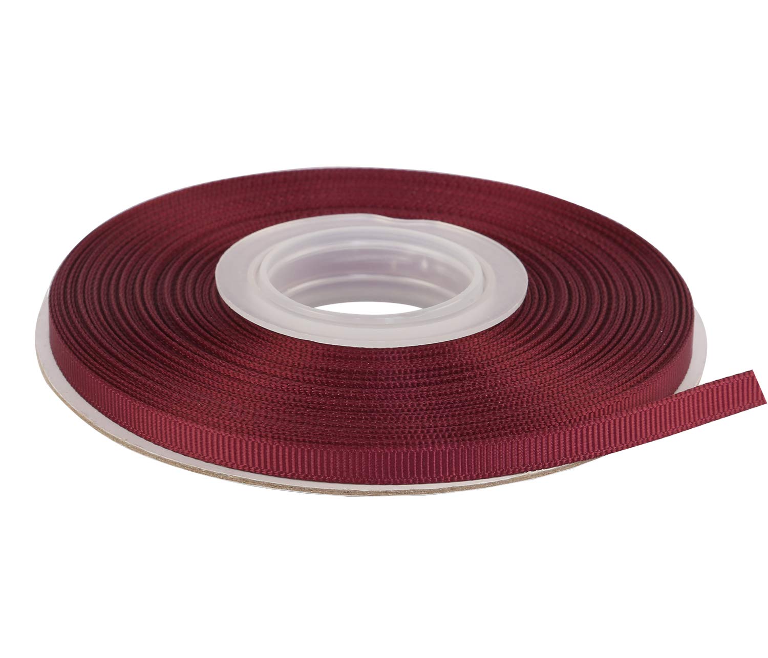 Ribbonitlux 6mm Wide Solid Grosgrain Ribbon 22 Meters (277-Burgundy, Set for Gift Wrapping, Party Decor, Sewing Applications, Wedding and Craft