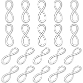 PH PandaHall Infinity Charm 20pcs Love Charm 30mm Infinity Symbol Pendant Connector Link Metal Embellishments for Necklaces Bracelets Valentines's Day Birthday Gift, Platinum, Eternal Love