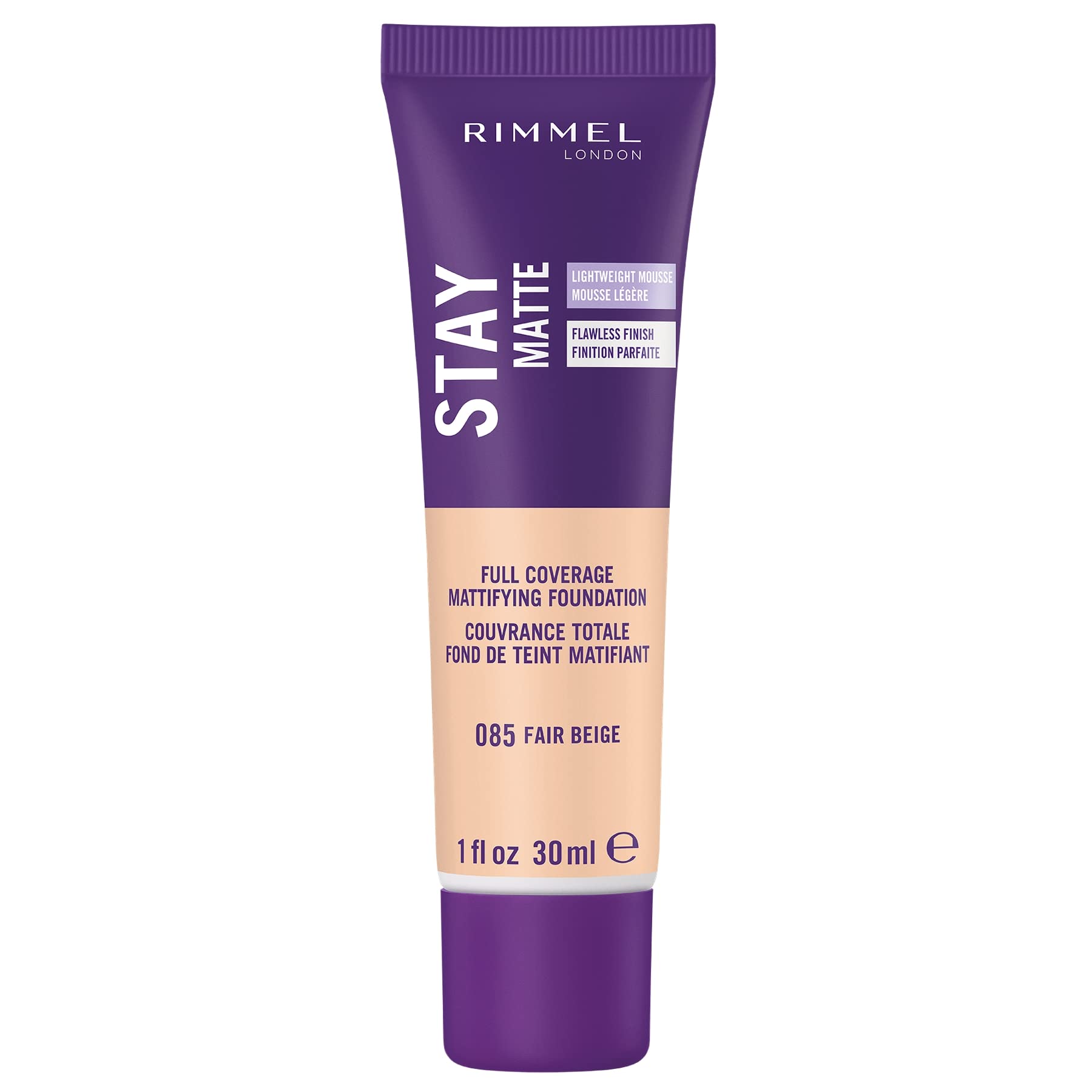 Photo 1 of Rimmel London Stay Matte Liquid Mousse - 085 Fair Beige - Foundation, Lightweight, Shine Control, Oil-Free, 1oz