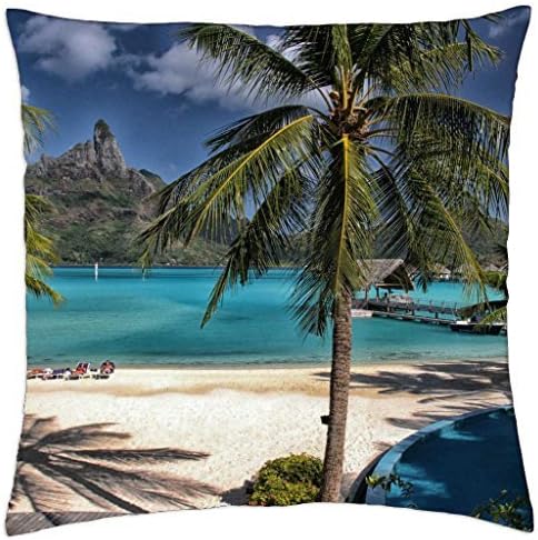 Dream Resort At Bora Bora Tropical Island Tahiti - Throw Pillow Cover Case (18" x 18")