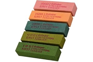 Guitar Fret Polishing Eraser Kit with 180, 400, 1000, 1500 Grit Emery Rubber for Fret Wire Maintenance and Luthier Tool Suppl