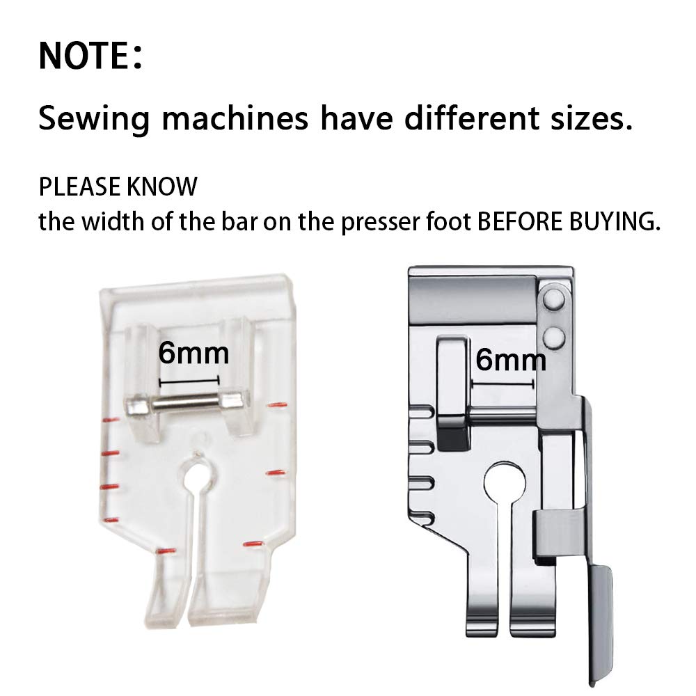 1/4 inch Presser Foot Quilting Patchwork Foot with Edge Guide, 1/4 Inch Clear View Quilting Presser Foot, Fit for Singer Brother Babylock Janome Simplicity Low Shank Sewing Machine（2 pcs）