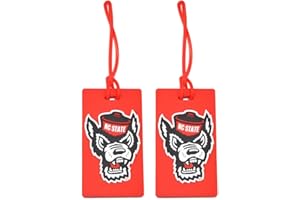 COLLEGIATE PULSE North Carolina State Wolfpack Wolf Head Pack of 2 PVC Luggage Tags