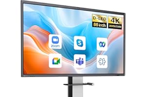 Horion 75" Smart Board, 4k Digital Whiteboard with 48MP Camera Android 13 All in One 50-Point Multi-Touch Electronic Smart White Board for Classroom Office (Board & Wall Mount Only)