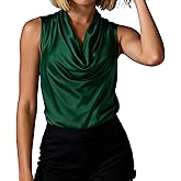 Women's Satin Cowl Neck Halter Tank Top Sexy Open Back Sleeveless Silky Cami Elegant Going Out Vest Tops