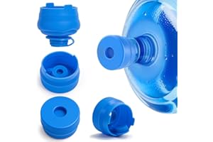 3 & 5 Gallon Water Jug Cap, 4 Pack Reusable Food Grade Silicone Replacement Water Bottle Lid, No Leaking & Popping Open Cup f