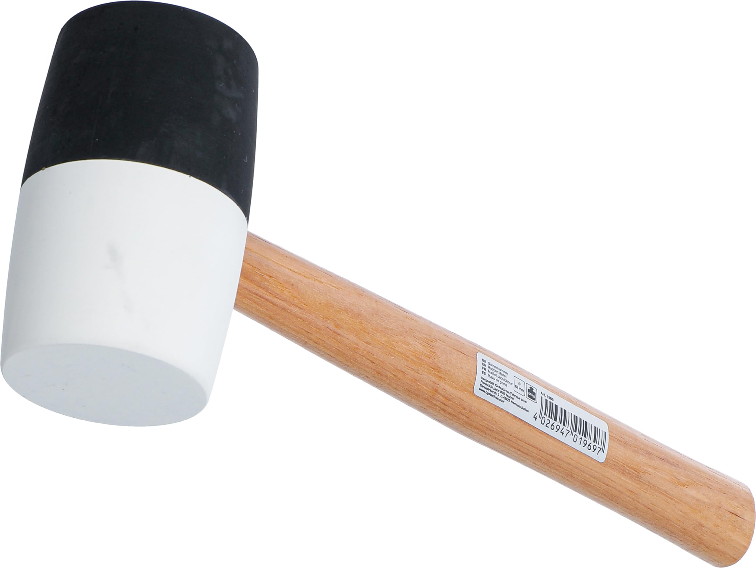 BGS 1969 | Rubber Mallet | Hickory Handle | black / white Head | Ø 63 mm | 840 g