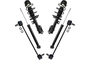 TRQ Front and Rear Suspension Kit Complete Strut & Coil Spring Assembly Shock Absorber Sway Bar Stabilizer Link Compatible with 2018-2021 Hyundai Accent Kia Rio