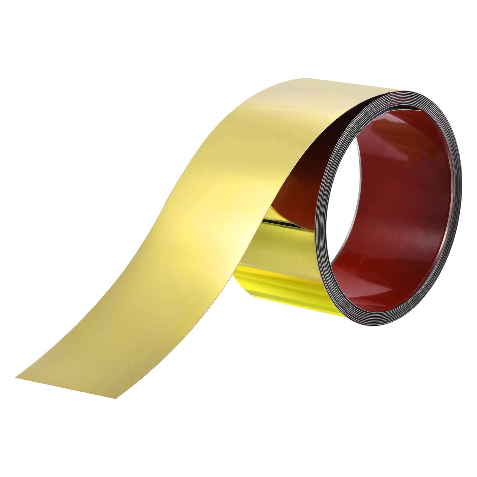 uxcell Wall Trim Molding, Stainless Steel Peel and Stick (Mirror-Like Finish), for Ceiling, Mirror Frame 16.4Ft x 3.2in，Gold