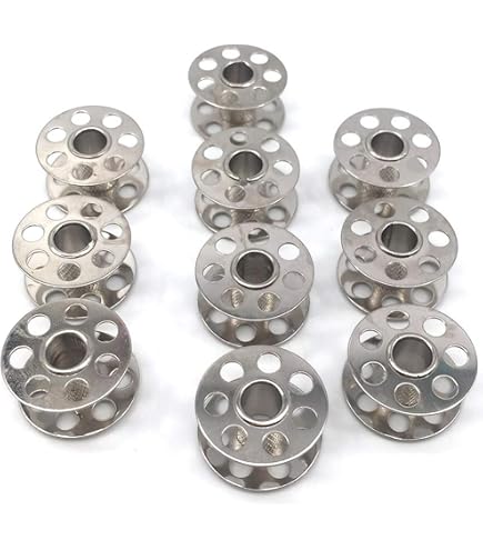 10 Bobine Metalliche Fqtanju Per Macchina Da Cucire Bernina - 0060265000QW Per Modelli 180 185 190 200 435 450 640 730E 1000 1630