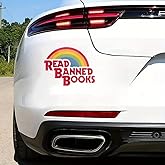 2 pcs Read Banned Books Funny Car Bumper Sticker,6 Inch Vinyl Decal, Waterproof,Die-Cut for Cars,Windows,Laptops