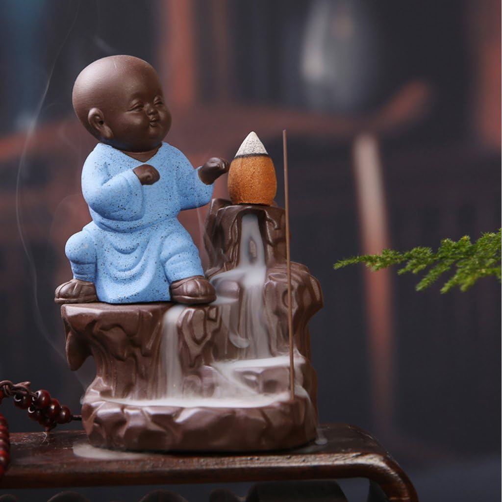 Perfect Buy TM Karate Monk Smoke Back-flow Incense Holder with 10 Incense Cones