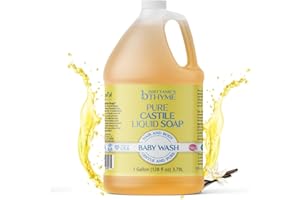 BRITTANIE'S THYME Brittanie's Pure Organic Castile Liquid Olive Oil Soap Refill, Baby, 1 Gallon | Face, Body Wash, Dishes, Pets & Laundry | Vegan & Gluten Free Non-GMO