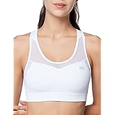 Yvette High Impact Sports Bras for Women Plus Size Wireless Workout Full Support Racerback Sports Bra for Running