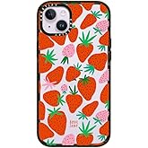 CASETiFY Impact iPhone 14 Plus Case [4X Military Grade Drop Tested / 8.2ft Drop Protection] - Strawberries - Glossy Black