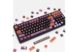 PBT Keycaps Halloween Theme MOA Keycaps Bat Ghost Mechanical Keyboard Cherry MX Keycaps Custom Keycaps (Halloween Thriller Ni