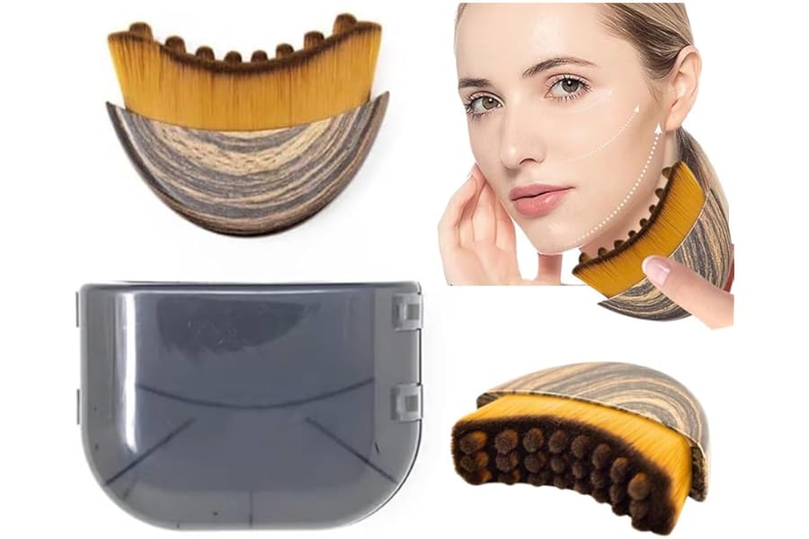 1/2 PCS Lymphatic Contour Face Brush for Sculpting – Anti-Puffiness, Detox & Lift, Improves Skin Glow & Absorption (1 Pcs Contour Face Brush)