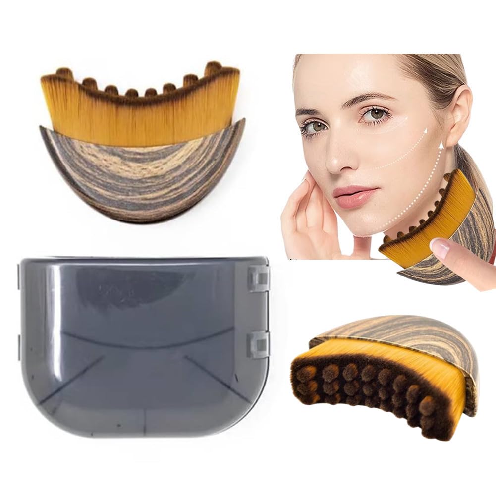 Photo 1 of 1/2 PCS Lymphatic Contour Face Brush for Sculpting – Anti-Puffiness, Detox & Lift, Improves Skin Glow & Absorption (1 Pcs Contour Face Brush)