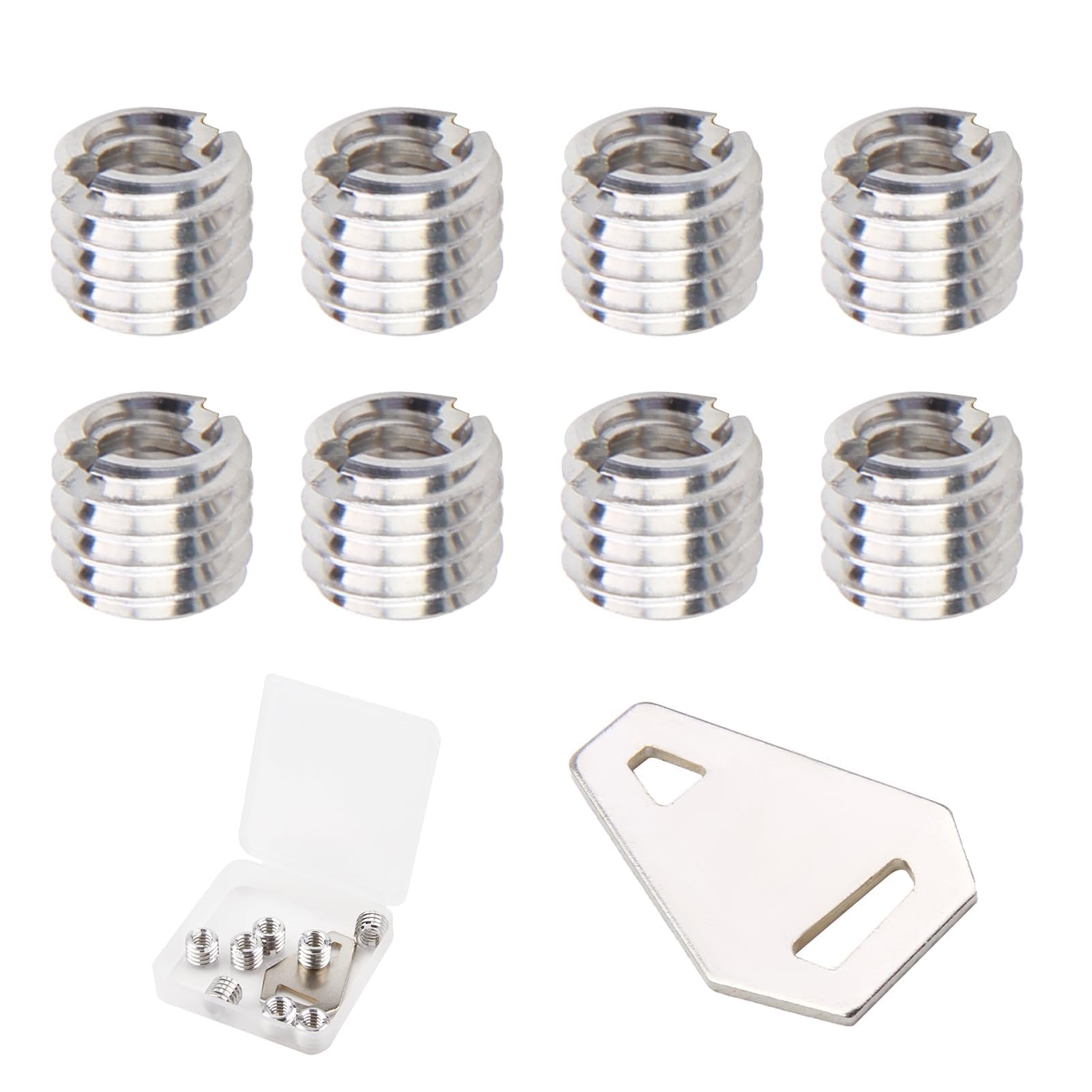 3/8" to 1/4" Tripod Screw Adapter, Bushing Convert Screw Adapter with Coin Reviser and Box 1/4" to 3/8" Camera Reducer Bushing for Tripod Monopod Ball Head Video Light Stand DSLR SLR Cameras Mount