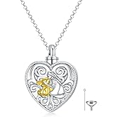 MISTBEE Bunny Urn Necklace Ashes 925 Sterling Silver Rabbit and Women Cremation Urn Pendant Necklaces Heart Bunny with Women Jewelry for Her