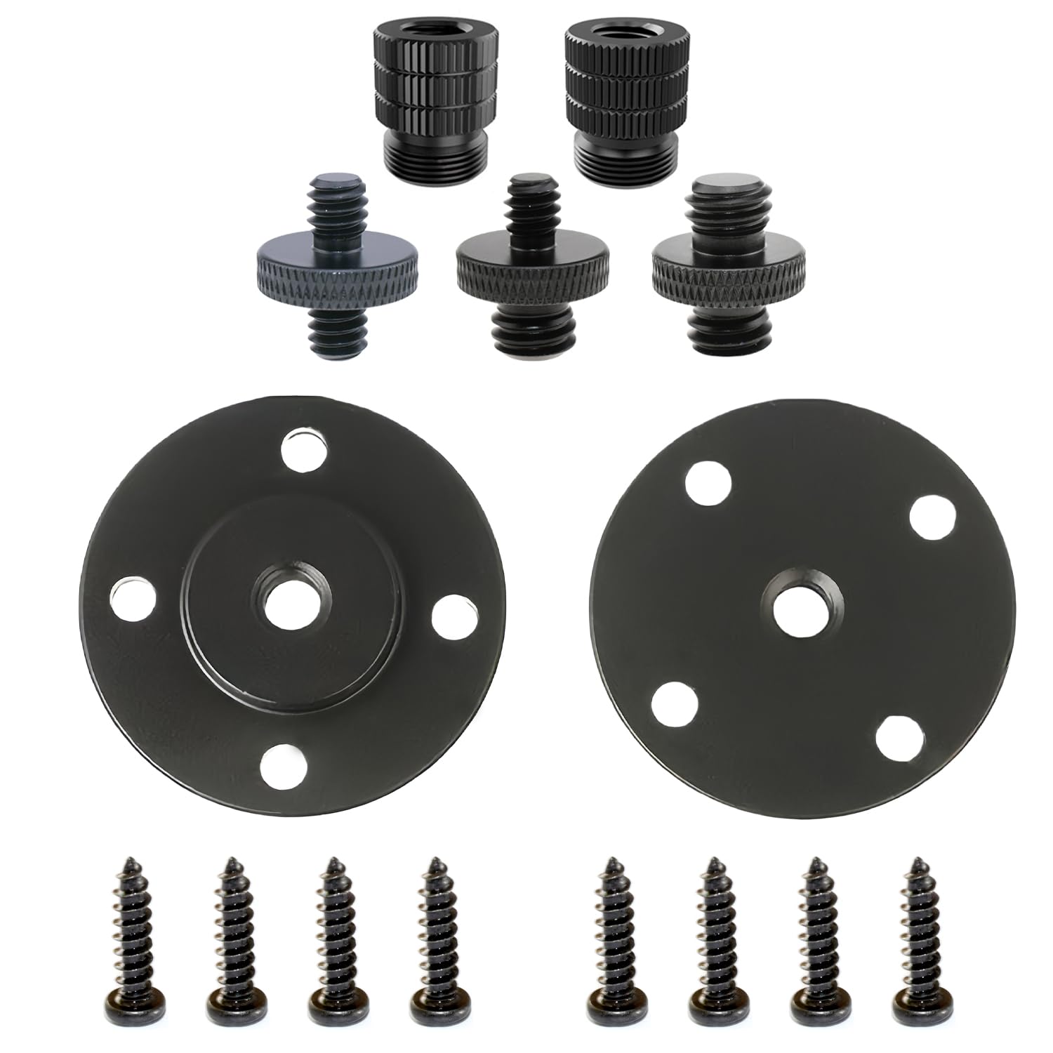 Photo 1 of 2PCS Camera Adapter Multifunction Desktop Microphone Flange Mount Male 1/4-20, 3/8-16, 5/8-27 Inch Female Mic Monitor Mount