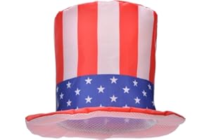 ALVOGIMOR Uncle Sam Patriotic Hat, American Flag Costume Accessories Top Hat, 4th of July Hats for Men Women Child Party Favor (Red B)