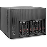 AUDHEID K7 8 Bay NAS Case, Computer Enclosures Compatible Micro-ATX Mini-ITX Motherboard, 3 x Fans, 8 x 2.5/3.5" Tray, Networ