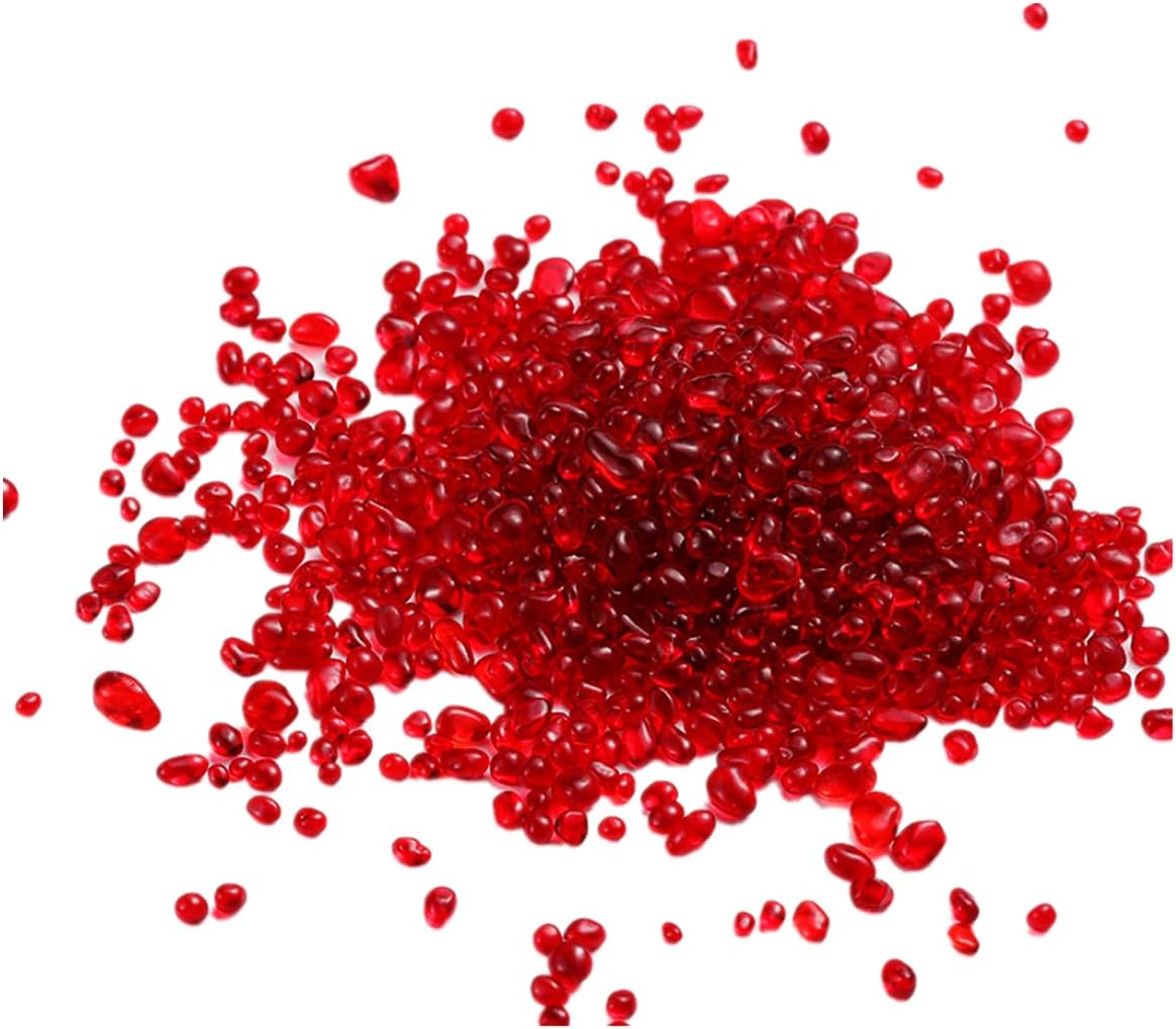 Vase Fillers - Decorative Stones,Glass Stones,1 Lb About 460 G Irregular Sea Glass Pebbles Artificial Glaze Crystal Stones Rocks for Vase Filler,Table Scatter,Aquarium Decoration,Air Plants Decoration (Red)