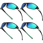 TOODOO 4 Pairs Men Polarized Sunglasses with UV Protection Driving Glasses Sports for Sport Outdoor Activities