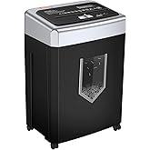 Bonsaii 15-Sheet Cross-Cut 40-Min Heavy Duty Paper Shredder for Home Office | Anti-jam, 60dB Whisper-Quiet, P-4 High Security, Shredder for CDs, Staples, 5 Gal Pullout Bin, Easy-roll Casters C169-B