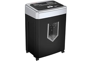 Bonsaii 15-Sheet Office Paper Shredder, 40 Mins Heavy Duty Shredder for Home Office, Crosscut Shreder with Anti-Jam System & P-4 High Security Supports CD/Credit Cards/Staple,5 Gal Pullout Bin C169-B