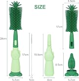 Vicloon 3 in 1 Silicone Bottle Cleaning Brush Green Baby Teat Straw view 2