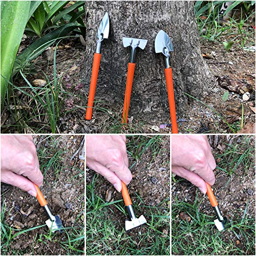 xderlin Garden Tools Set,14 Piece Gardening Gifts Stainless Stee Garden Tool Set with Storage case -Garden Gifts for Men & Women(14 Pieces-Orange)