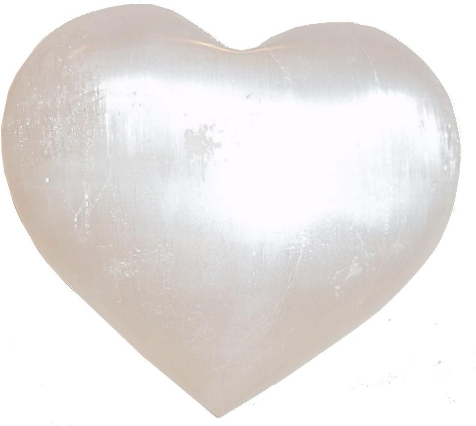 2.5" Selenite Puffy Heart 01 - High Vibration Stone Angel Spirit Guide Healing Crystal Energy
