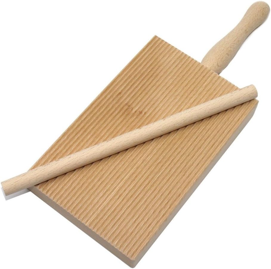 Panetta CasalinghiGnocchi Board with Small Rolling Pin, Wood, Beige, 24 x 10 x 30 cm