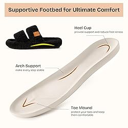 EverFoams Womens Fuzzy Open-toe Slippers Soft Comfy