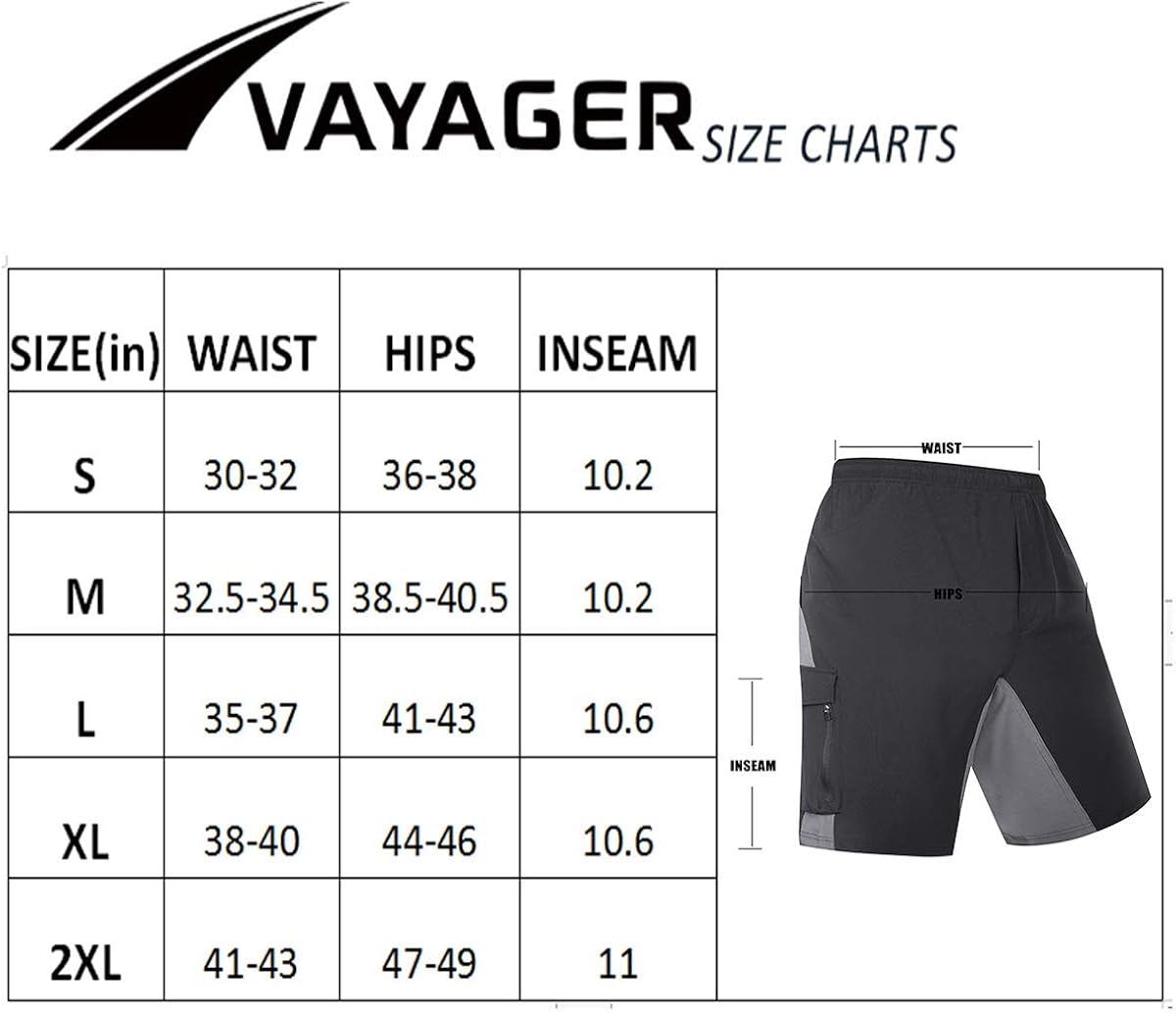 Men's Mountain Bike Shorts 3D Padded Bicycle MTB Shorts Loose-fit Lightweight MTB Cycling Shorts: Clothing