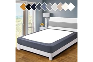 Twin Six Premium Bed Box Spring Cover, Twin/Twin XL Size, Update Bed Skirt, Mattress Protector Encasement,Dark Grey