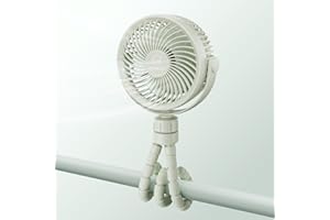 Small Battery Operated Clip-on Versatile Fan with Flexible Tripod, 5000 mAh Portable Stroller Fan, Rechargeable Desk Fans, 4 