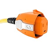 SmartPlug 30 Amp 125V Female Connector Assembly | Replacement Shore Power Cord End for RV, Boat, and Camper | No-Twist Smart Plug Connector | Orange (BF30)
