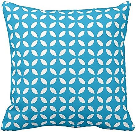 Cushion Cases Custom Decorative Blue and White Geometric Pillowcases Cushion Cases Home Decor Design For Sofa Two Sides 16 x 16 Inches