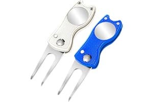 TAIKULA Foldable Golf Divot Repair Tool Golf Divot Tool with Magnetic Button Ball Marker Divot Tool and Ball Marker for Golfers