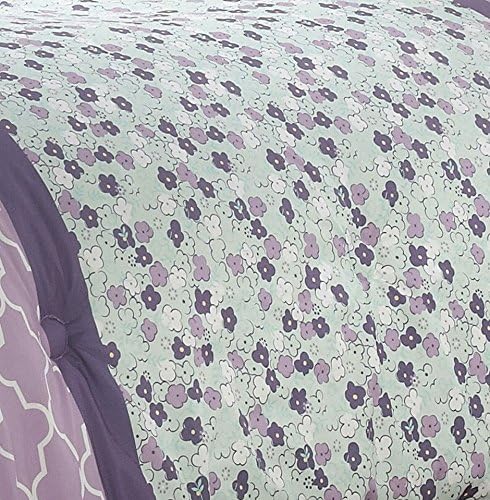 Amazon Com Comforter Sets For Teen Girls Purple Bedding Full Queen Twin Adorable Lavender Mint Green Bedspread Reversible Set Bundle Includes Sleep Mask From Designer Home Full Queen Home Kitchen