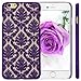 iPhone 6 Plus Case, Style4U iPhone 6 Plus [Purple] Flower Damask Design Slim Fit Case Cover for Apple iPhone 6 Plus 5.5 Inch with 1 Stylus and 1 HD Clear Screen Protector [Purple]